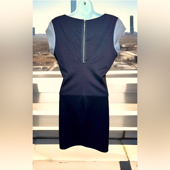 🖤BeBop🖤 VTG COLOR-BLOCK CAP SLEEVE SHEATH BACK-ZIP MINI DRESS EUC🎬 - Picture 4 of 11